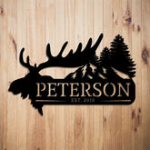 Custom Metal Sign Elk Antlers Steel Art Antler Established Elk Sign Family Name Sign Est Ranch Sign Indoor Outdoor Sign Decorations